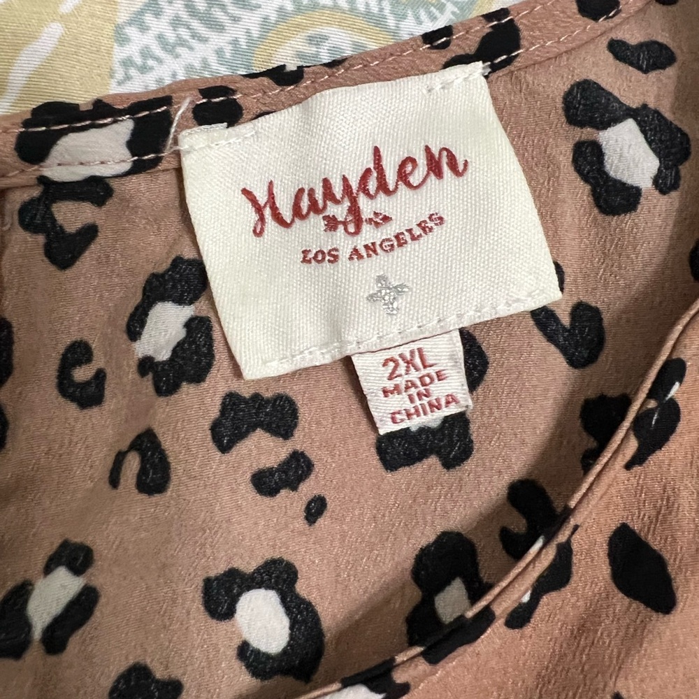 Tiered Dress Animal Print Hayden 2XL Short Sleeve Asymmetrical - Picture 2 of 6